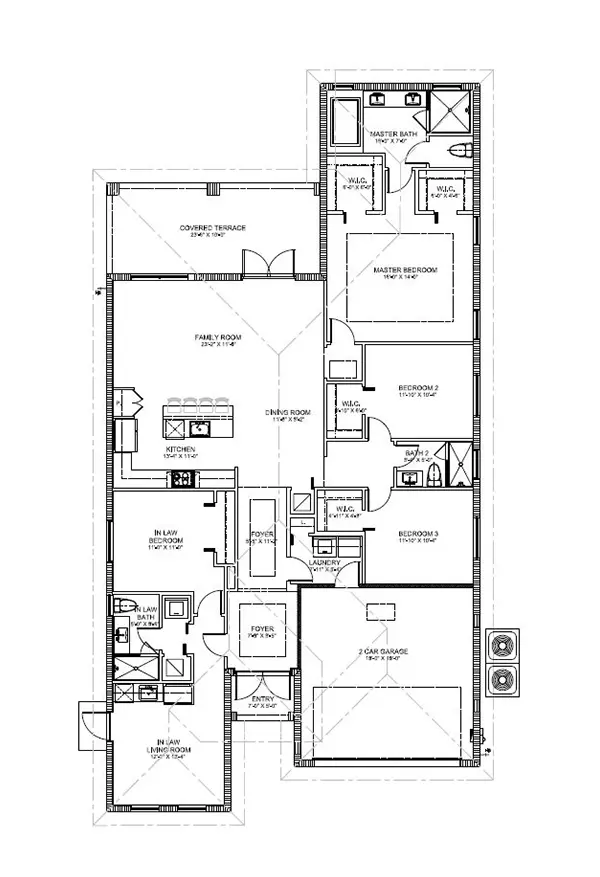 A floor plan of a house with a lot of furniture.