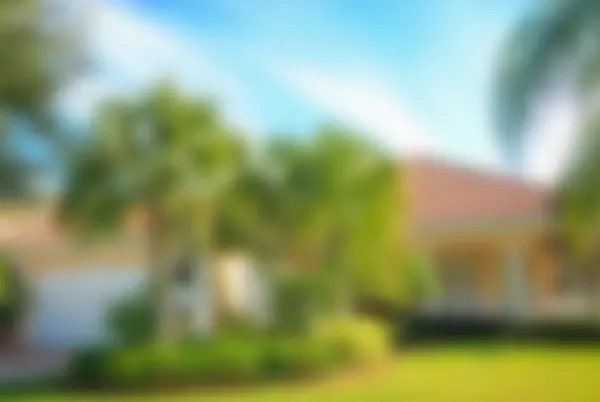 A blurry picture of a house and some trees