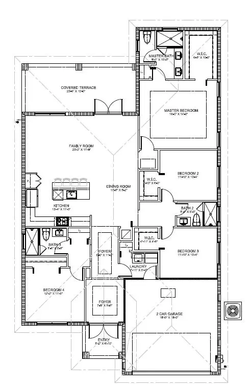 A floor plan of a house with two separate rooms.